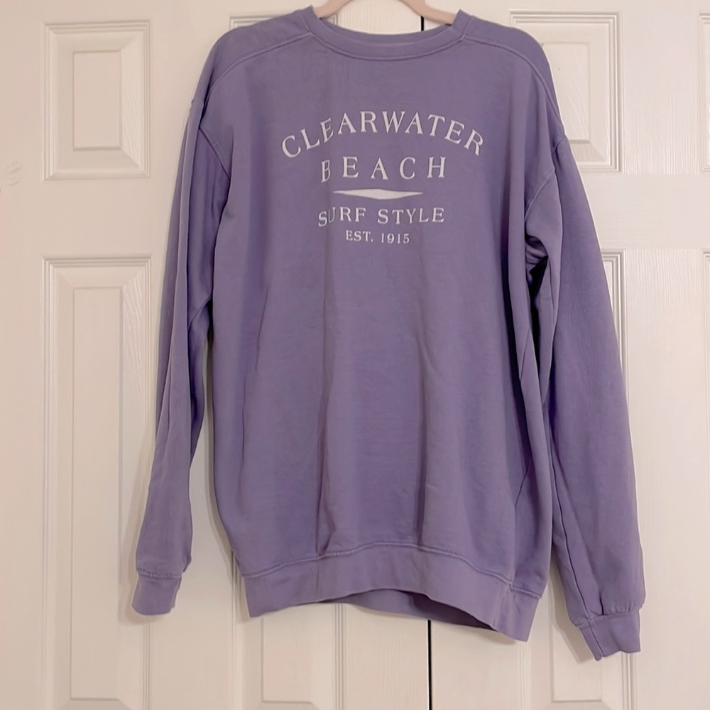 Purple Clearwater Beach Florida oversized surf style crewneck!!